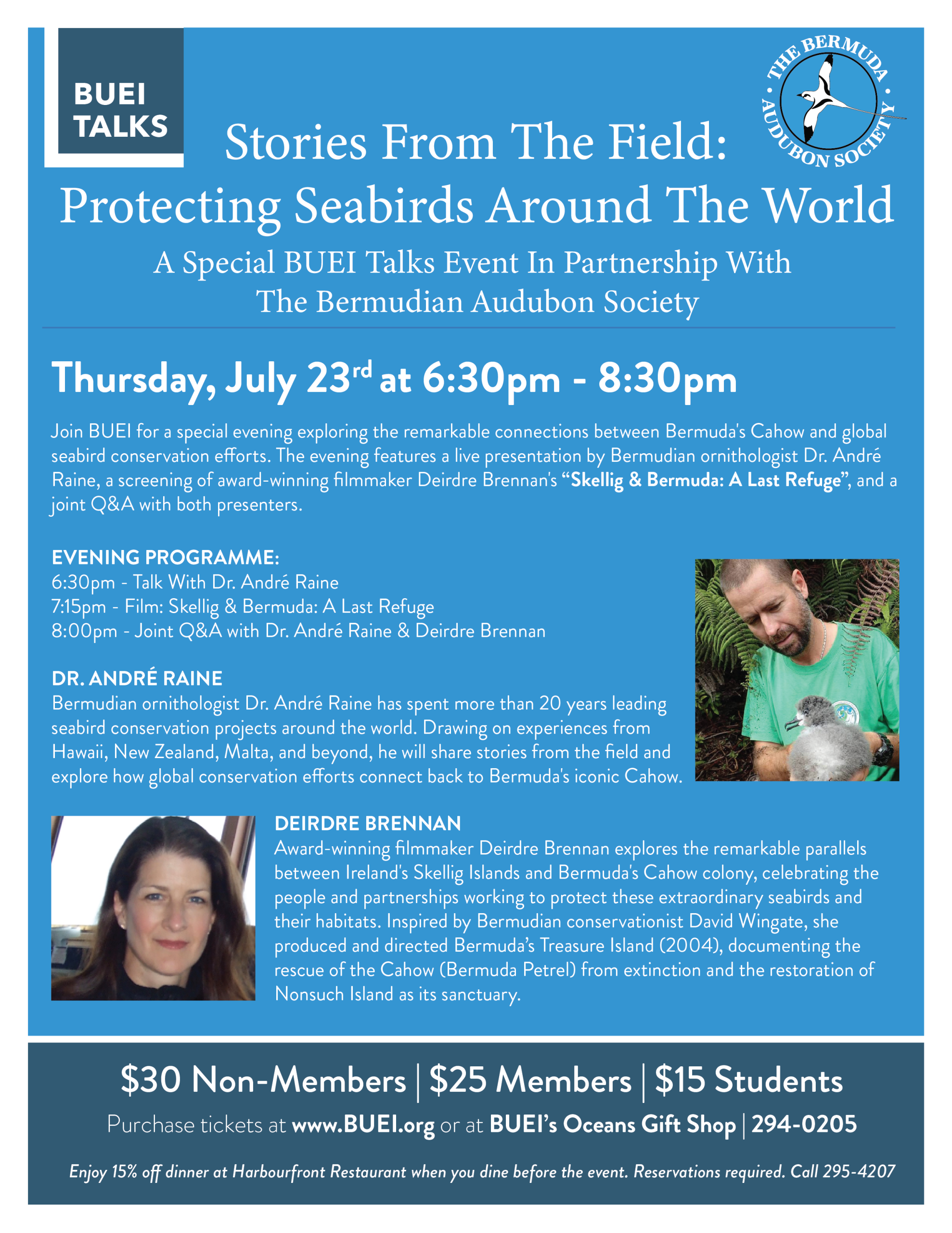 BUEI Talks Presents: Stories From The Field: Protecting Seabirds Around The World at BUEI